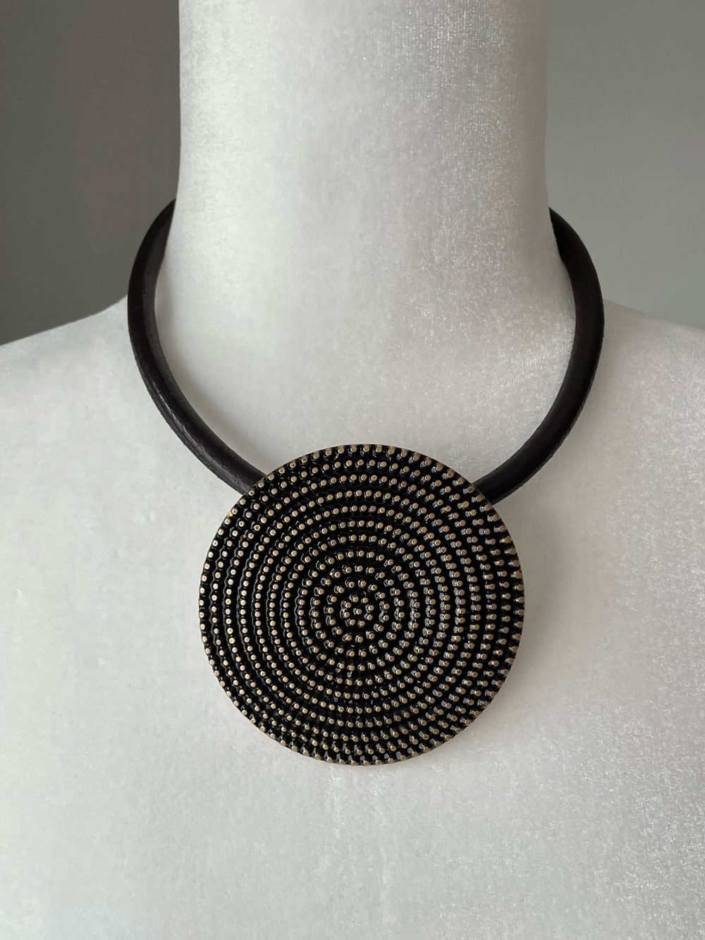 Vintage Large Medallion Statement Collar Pendant Necklace